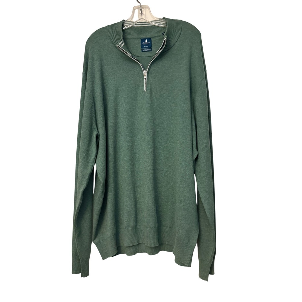 Johnnie-O Desmond Quarter Zip Pullover Sweater Green Rover Mens XXL JMSW100100